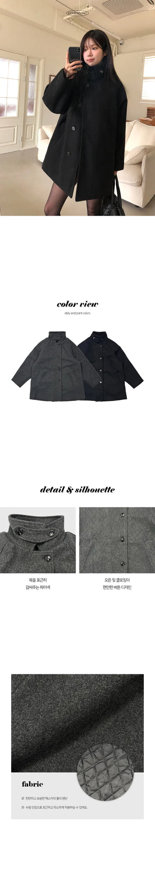 Paro High Turtleneck Quilted Midi Coat