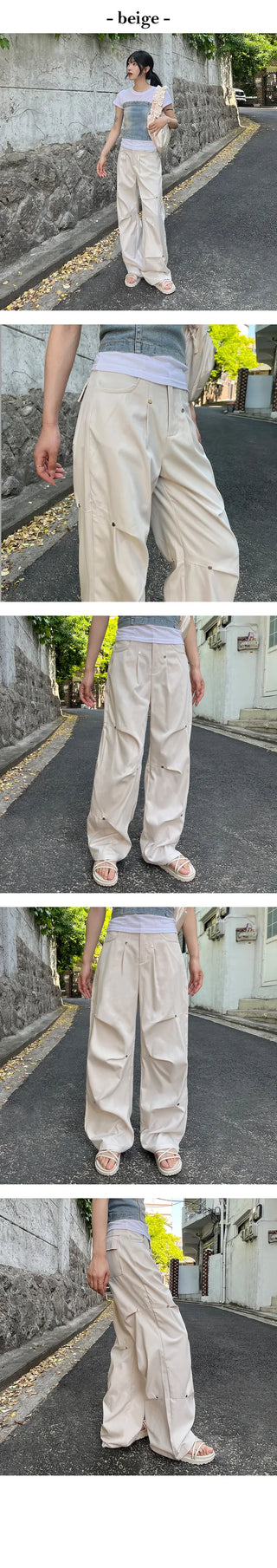 Diagonal rivet unique pants