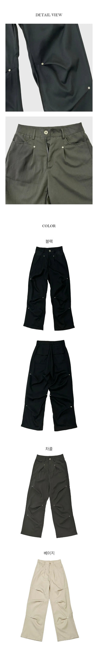 Diagonal rivet unique pants