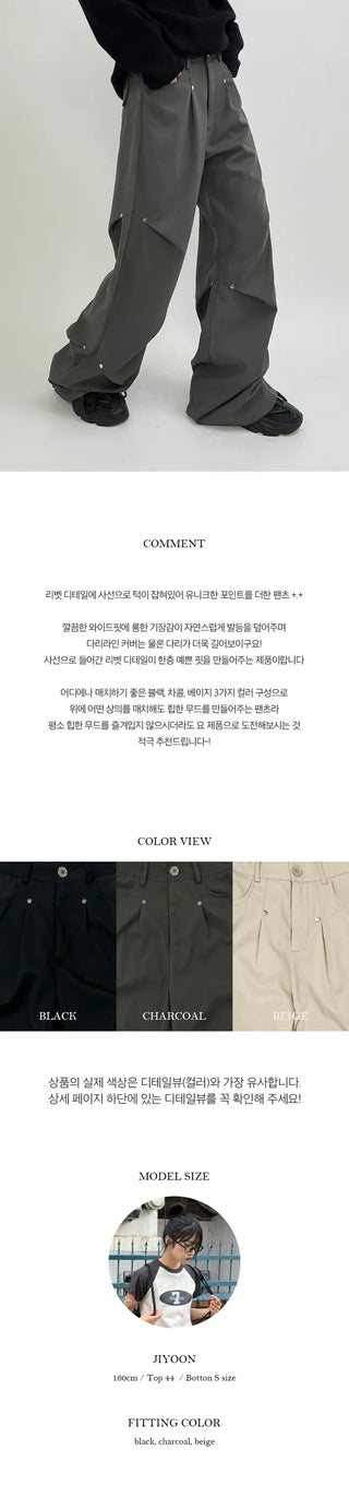 Diagonal rivet unique pants