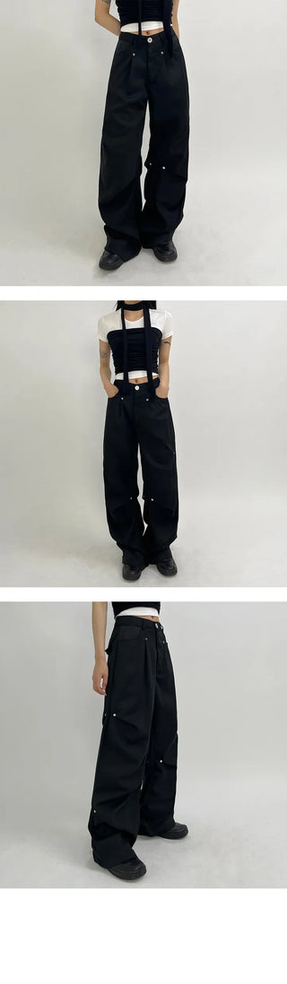 Diagonal rivet unique pants