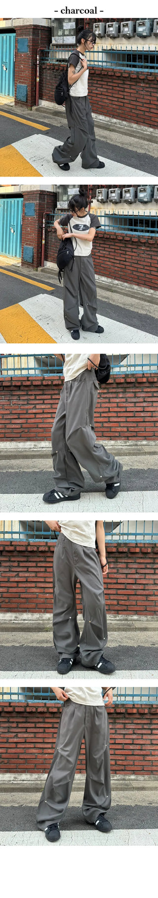 Diagonal rivet unique pants