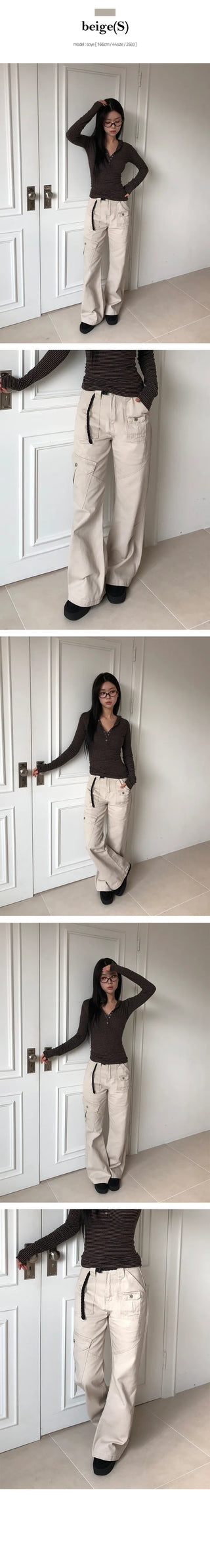 Danit Slim Cargo Bootcut Cotton Pants