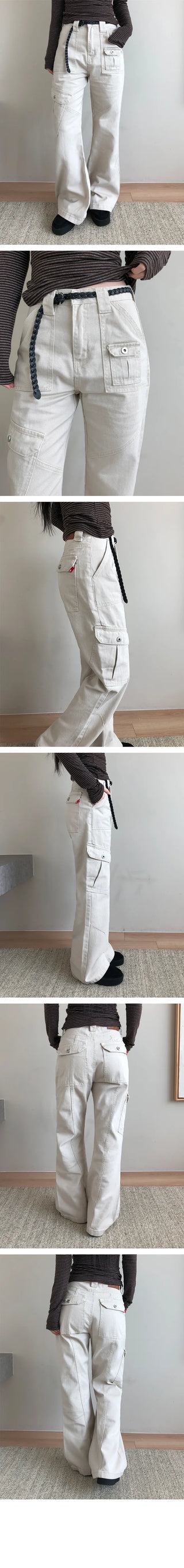Danit Slim Cargo Bootcut Cotton Pants
