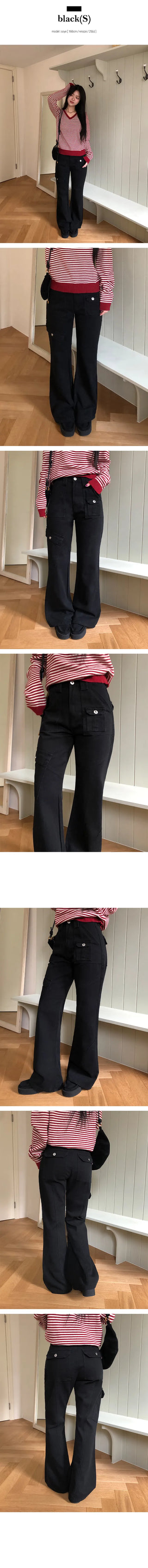 Danit Slim Cargo Bootcut Cotton Pants