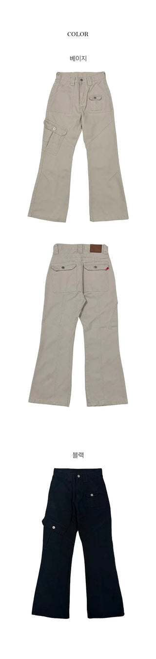Danit Slim Cargo Bootcut Cotton Pants