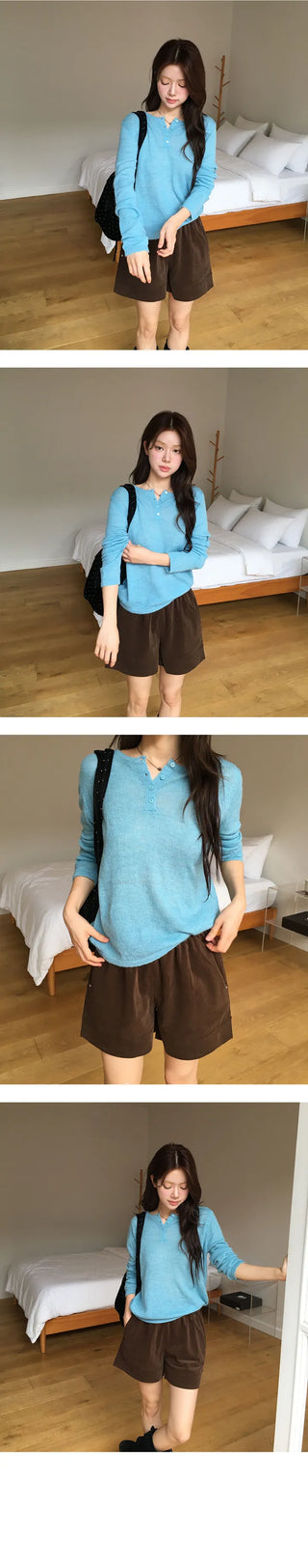 Alpaca front button round knit