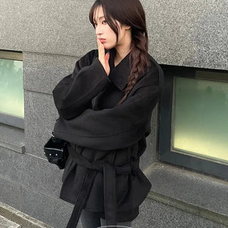 Planning Pla high neck belt double coat
