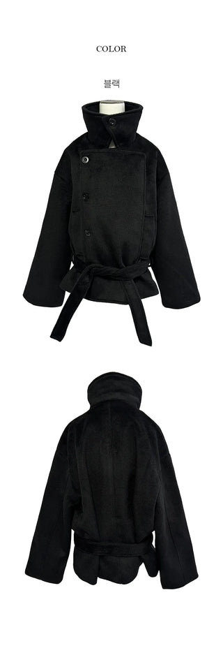 Planning Pla high neck belt double coat