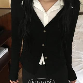 Vivi Shirt Layered Tie Cardigan