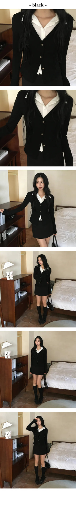 Vivi Shirt Layered Tie Cardigan