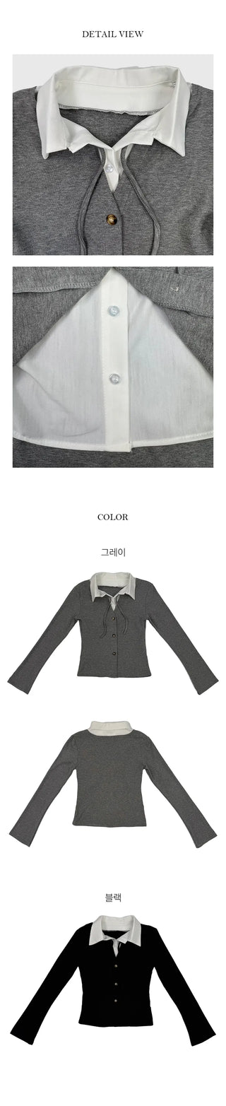 Vivi Shirt Layered Tie Cardigan