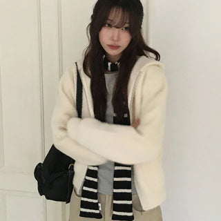 Dason pocket button fur collar zip up