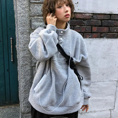 Kono two tone fleece anorak man to man