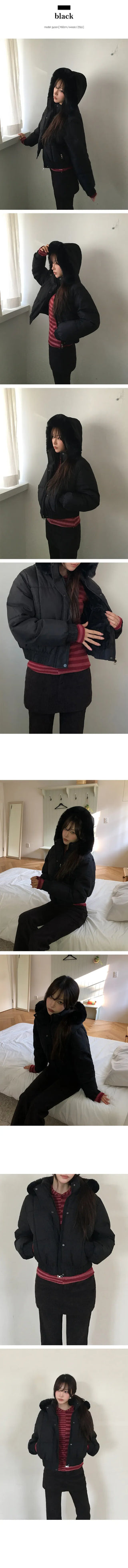 Planning Goring high neck fur hood short padding
