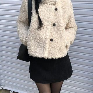Faye Teddy Bear Fleece Poggle Fur Short Jacket