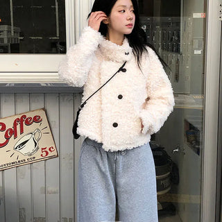 Faye Teddy Bear Fleece Poggle Fur Short Jacket