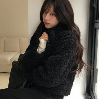 Faye Teddy Bear Fleece Poggle Fur Short Jacket