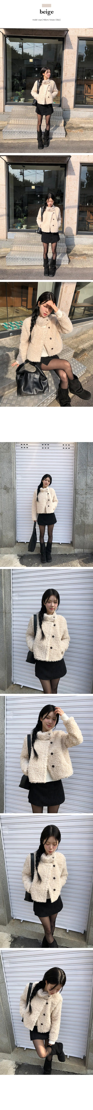 Faye Teddy Bear Fleece Poggle Fur Short Jacket