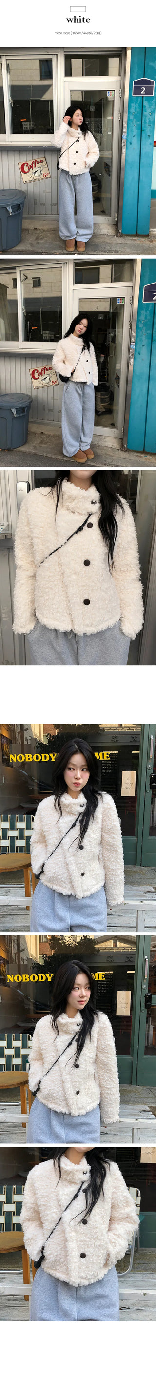 Faye Teddy Bear Fleece Poggle Fur Short Jacket