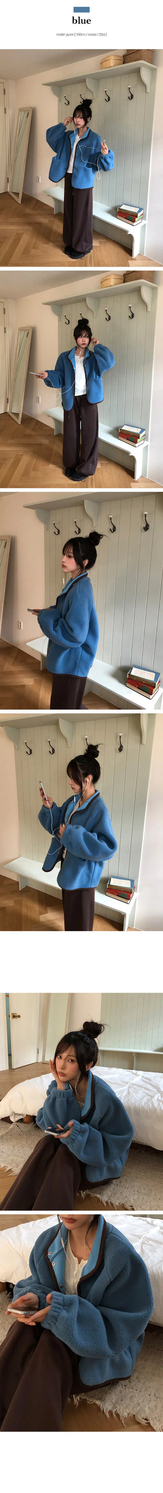 Donna two tone snap button fleece jumper