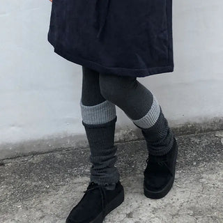 Two Tone Layered Leg Warmers
