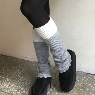 Two Tone Layered Leg Warmers