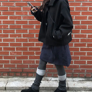 Two Tone Layered Leg Warmers