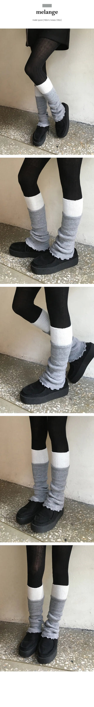 Two Tone Layered Leg Warmers