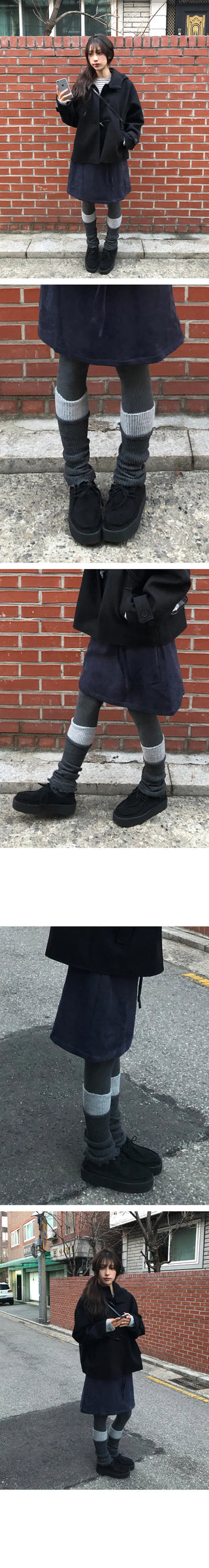 Two Tone Layered Leg Warmers