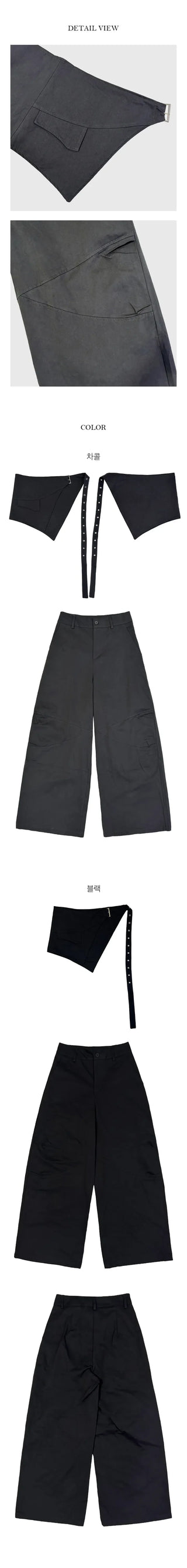Natty Buckle Layered Wrap Pants