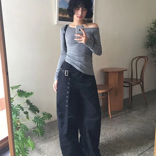 Natty Buckle Layered Wrap Pants