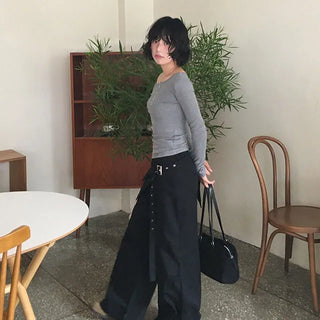 Natty Buckle Layered Wrap Pants