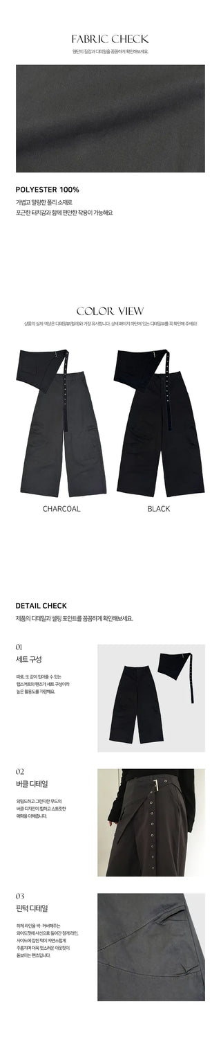 Natty Buckle Layered Wrap Pants