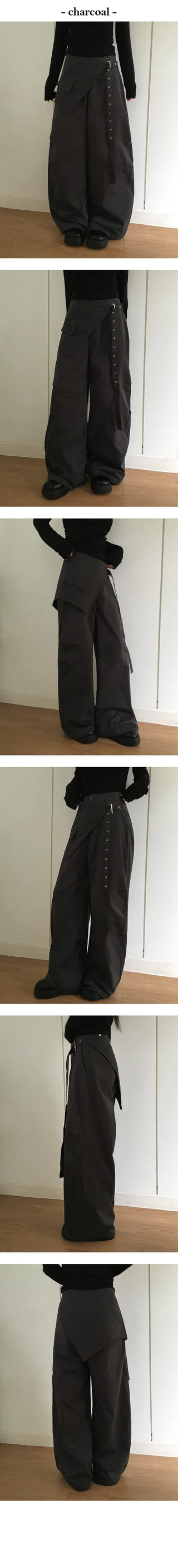 Natty Buckle Layered Wrap Pants