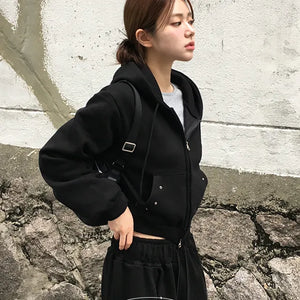 Eyelet Detail Two-Way Hood Zip-Up