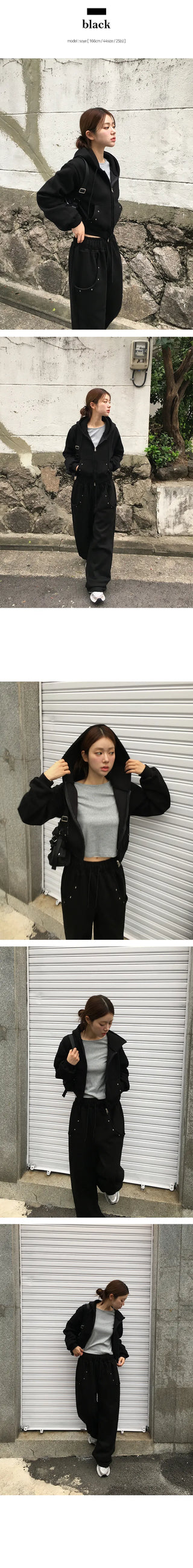 Eyelet Detail Two-Way Hood Zip-Up