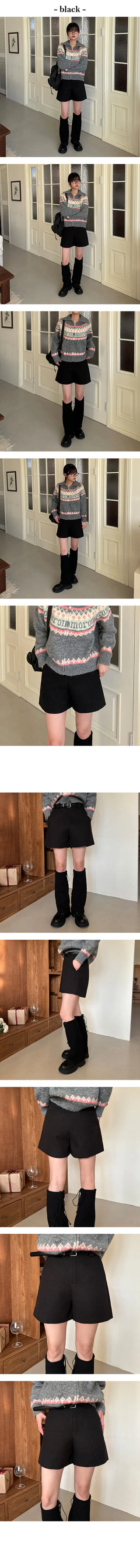 Kennt Belt Set Wool Shorts