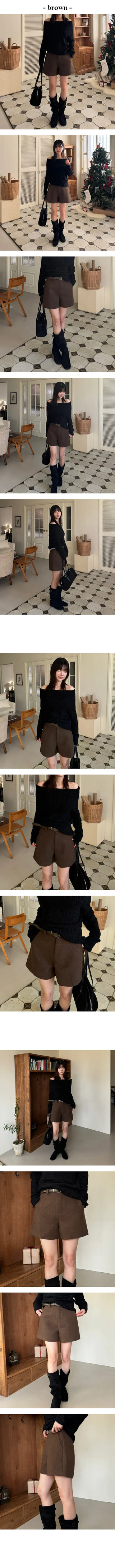 Kennt Belt Set Wool Shorts
