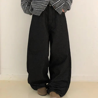 Herringbone striped wide pants