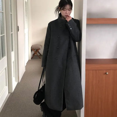 Judy high neck duck down double winter long coat