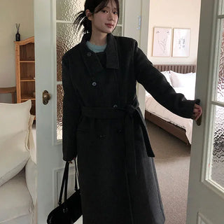 Judy high neck duck down double winter long coat