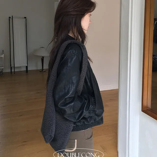 Two way suede shoulder bag