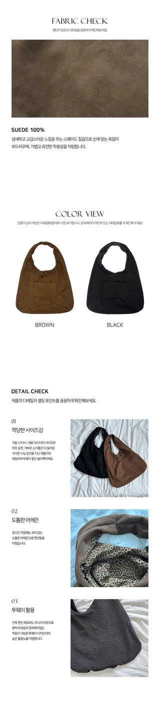 Two way suede shoulder bag