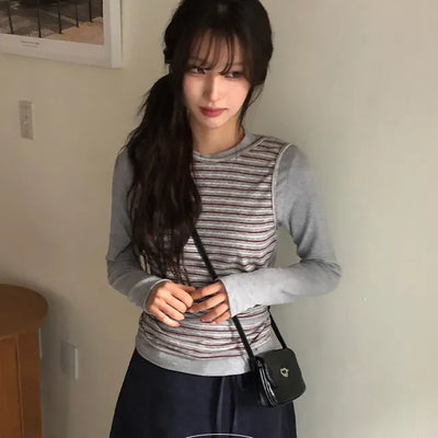 Haute Peach Fleece Strap Single breasted Warmer T shirt