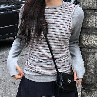 Haute Peach Fleece Strap Single breasted Warmer T shirt