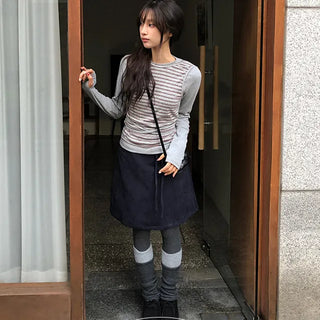 Haute Peach Fleece Strap Single breasted Warmer T shirt