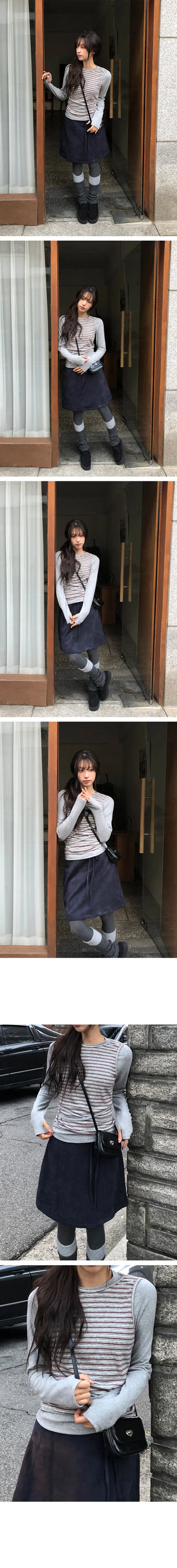 Haute Peach Fleece Strap Single breasted Warmer T shirt