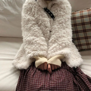 Kumo Winter Collar Fur Midi Half Jacket
