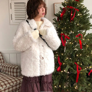 Kumo Winter Collar Fur Midi Half Jacket